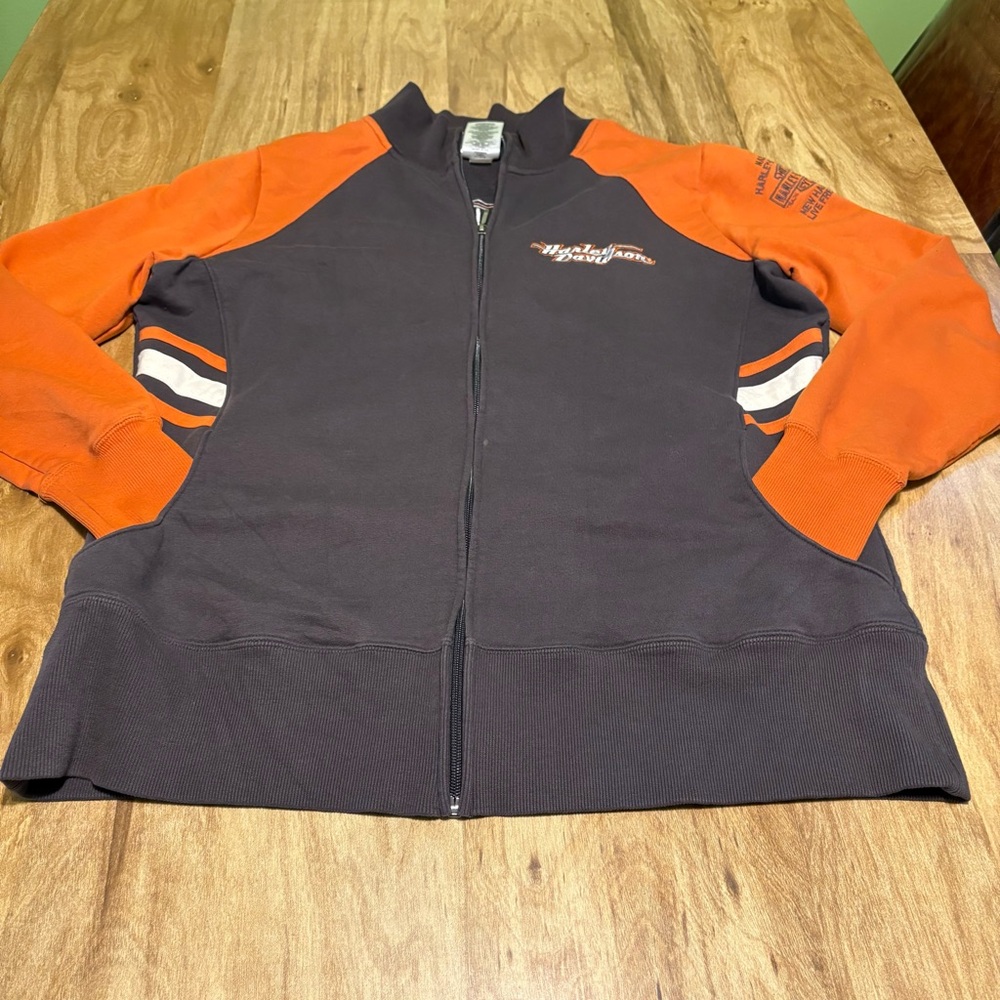 3/$25 Harley Davidson Nashua NH Live Free Or Die Full Zip Sweater Mens Size XL